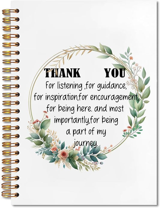 Thank You for Being a Part of My Journey Spiral Notebook 5.5x8.3, Appreciation Gifts for Mom Friends Teacher Boss Mentor Leader Coworkers Journal, Thank You Appreciation Gifts