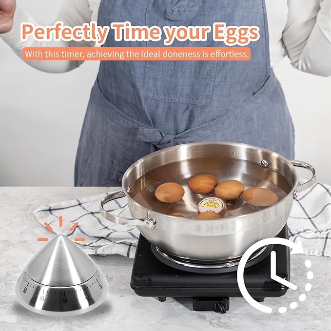 Mechanical Kitchen Timer, Cute Wind Up 60-Minute Manual Countdown for Kids, Classroom, Home, Study and Cooking