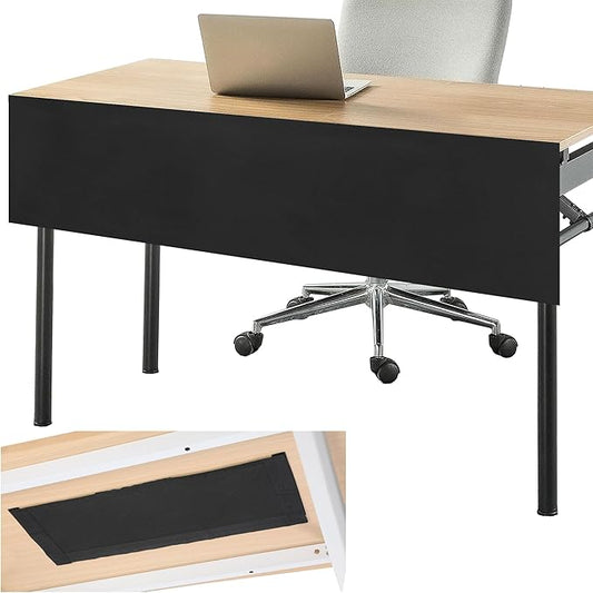 MABOZOO Under Desk Privacy Panel and Cable Management Net - 2pcs, Cord Organizer and Skirt for Home Office or Standing Workstation (48" Panel)