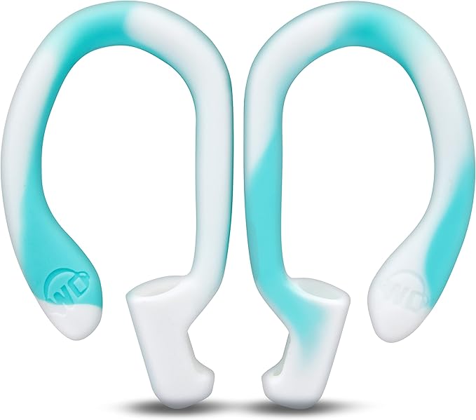 WC HookZ - Patented Upgraded Over Ear Hooks for AirPods Pro 1, 2 & AirPods 1, 2 & 3- Two Size Pairs Included in Package, Unique Left & Right Hook, Made by Wicked Cushions | Blue Tie Dye