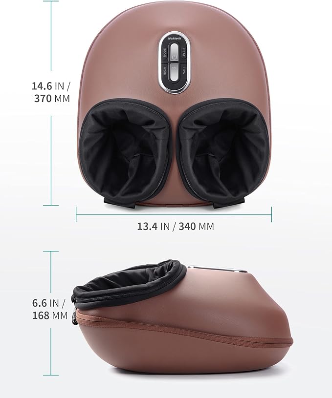 Nekteck Shiatsu Foot Massager Machine with Soothing Heat, FSA Eligible Air Compression Deep Kneading Therapy, Improve Blood Circulation and Foot Wellness, Relax for Home Office Use, HSA Eligible