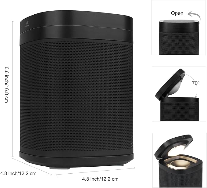 70 Sound Source Sleep Noise Cancellation, Bluetooth Speaker, RGB Lights, 3- Timing Function, 30- Hours Playtime, Wireless Sound Machine for Adults, Baby, Families and Outdoor Parties (Black)