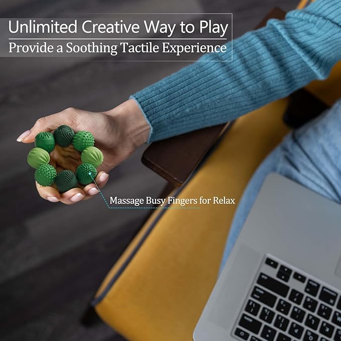 Silicone Magnetic Balls Fidget Toys for Adults & Teens,8PCS Stress Relief Sensory Toys for Autism ADHD Anxiety,Fun Textures Gadgets,Office Desk Toy,Stocking Stuffers for Women Men Teen Gifts