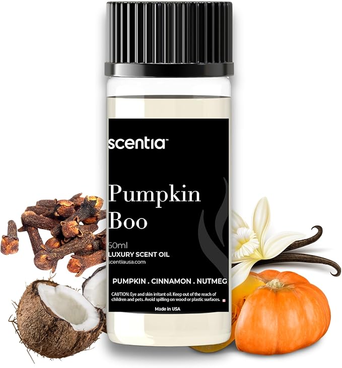 Pumpkin Boo Essential Oil – 50ml Premium Fall Fragrance Oil for Diffusers, Candles & DIY – Cozy Pumpkin Spice Scent for Home, Autumn Décor & Thanksgiving Gifts