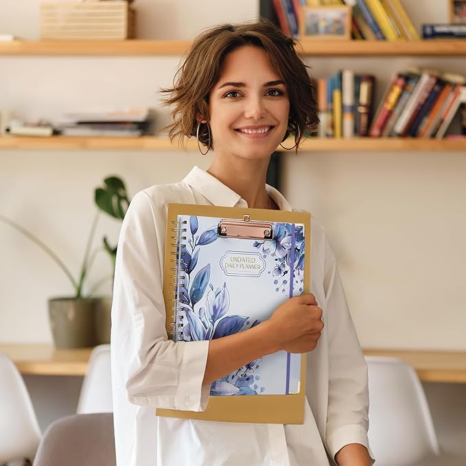 Ospelelf Spiral Undated Daily Planner 8.5 x 11, Weekly Monthly Teacher Academic Yearly 2025-2026, Purple