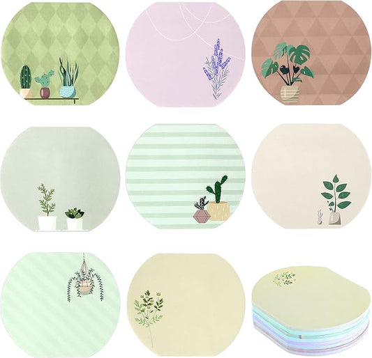 8Styles Plant Sticky Notes Cute, Spring Theme Note Pads Set, Fishbowl Shape Funny Leaf Sticky Notes, Aesthetic Succulent Notepads for School Office Work Supplies (50 Sheets Per Pad)