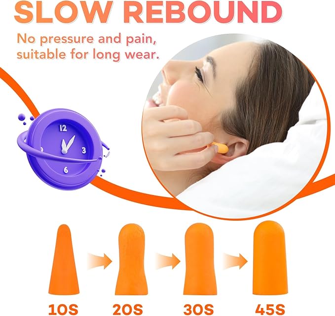 VOISEN Ear Plug,500 Pairs Ear Plugs for Sleeping,32dB NRR 37dB SNR Ear Plugs Noise Cancelling for Snoring, Studying, Loud Events, Traveling & Concerts, Individual Package
