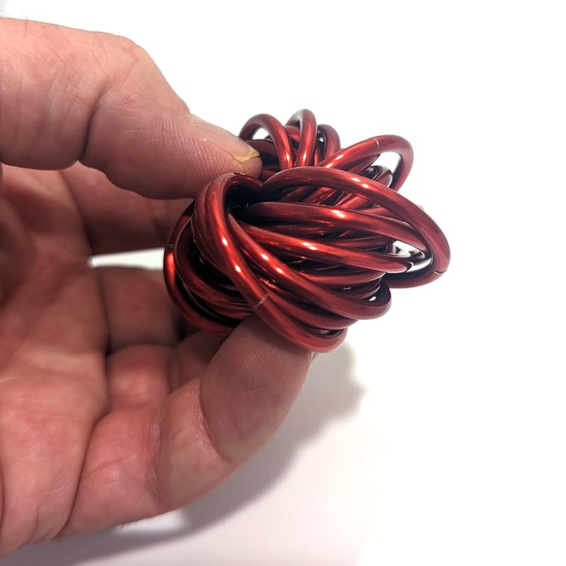 Möbii Fidget Ball (Solid Color): Quiet Mobius ADHD Anxiety Stim Stress Relief Toy Tool for Home Travel Office or Desk (XL(Daydream), Full, Ruby)