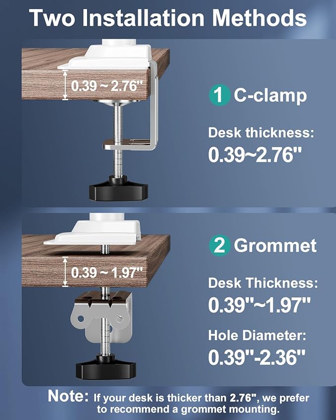 Single Monitor Mount Arm, VESA Desk Mount Stand for 13-32 inch Computer Screen up to 22 lbs, Adjustable Height Tall Monitor Arm with Tilt Swivel Rotation, VESA 75 100mm, White, Freelift