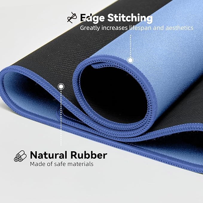 Waterproof Large Gaming Mouse Pad with Durable Stitched Edges, Non-Slip Rubber Base, Grainy Jacquard Mouse Mat Desk Pad for Home Office Gaming, 15.74"x35.43"x0.12", Blue