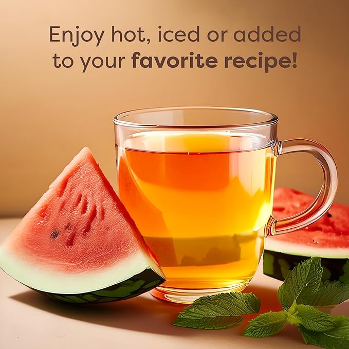 Waka Instant Green Tea Mix, Watermelon Flavored - 100% Tea Leaves, No Additives, Unsweetened Tea Powder in Bulk Pouch – Easy Quick Hot and Iced Teas, Up to 200 Cups (4.5oz)