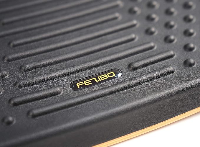 FEZIBO Standing Desk Mat with Anti Fatigue Bar, Wooden Wobble Balance Board with Ergonomic Design Comfort Floor Mat