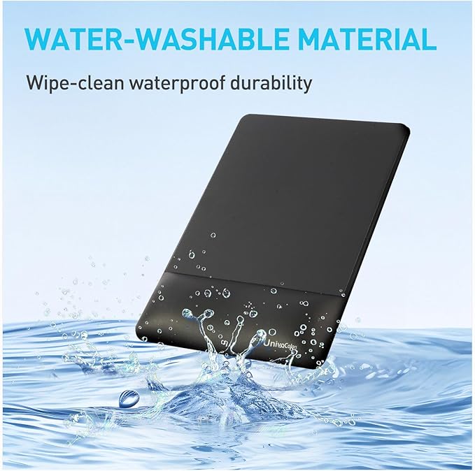 univo colors Design-Wave Wrist Rest Mouce Pad,PE Mouse Sliding Panel+Artificial Sheepskin+Memory Foam+Ergonomic+Anti-Slip Gel,Resilience Support During Work and Gaming,Mouce Accessory,Yellow