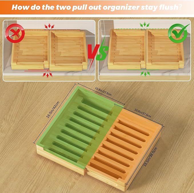 Kitchen Cabinet Pull Out Shelves, Adjustable Wooden Drawers for Cabinets, Cabinet Slide Out Shelves in Kitchen, Pantry or Bathroom