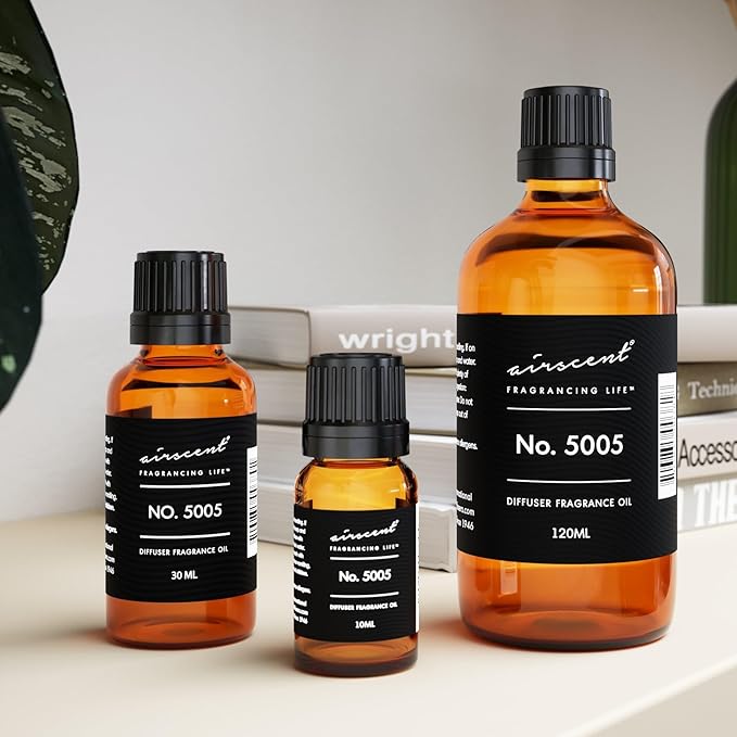 AirScent Diffuser Oil Inspired by TF's Oud Wood - No. 5005 Perfume Dupe - Fragrance Oil Blend for Ultrasonic and Waterless Diffusers and Crafting - 30 ml, 1 fl oz Glass Bottle with Dropper