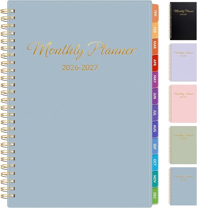 GNL Monthly Planner 2026-2027, 2 Year(27 Months) Calendar Planner, Oct. 2025 - Dec 2027, 7" x 10" Monthly Spreads & Yearly Planner, Perfect for School Office Home Planning, Blue