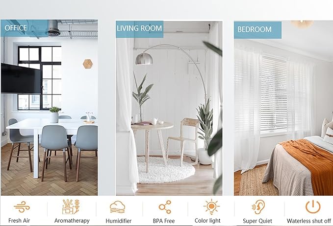 Stone Diffuser, Ceramic Essential Oil Diffuser, Humidifier 160ml Ultrasonic Oil Diffuser for Aramatherapy. (Black)