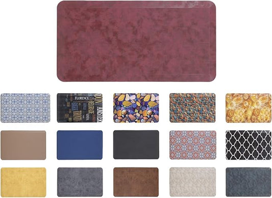 Mabel Home Anti Fatigue Floor Mat- 3 Size(20x32 & 20x39 & 24x70),16 Colors - Standing Desk Mat-Kitchen Floor Mat-Stain ResistantHome Non-Slip Bottom, Extra Soft (Red, 20" x 32")