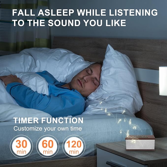 Sound Machine White Noise Machine with 70 Natural Soothing Sounds Sleeping Timer Memory Function 30 Volume Levels Brown Noise Sleep Sounds Machine Powered by USB for Baby Kids Adults,White