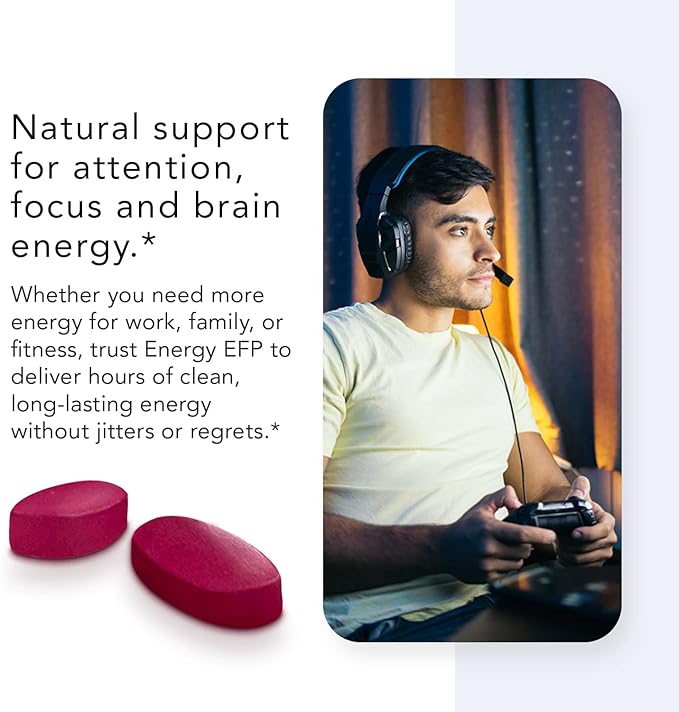 Energy EFP Brain Booster - 60Ct Nootropic Energy Supplements for Focus & Stamina with Citicoline, Vitamin B, Ashwagandha, L-Theanine, Ginseng