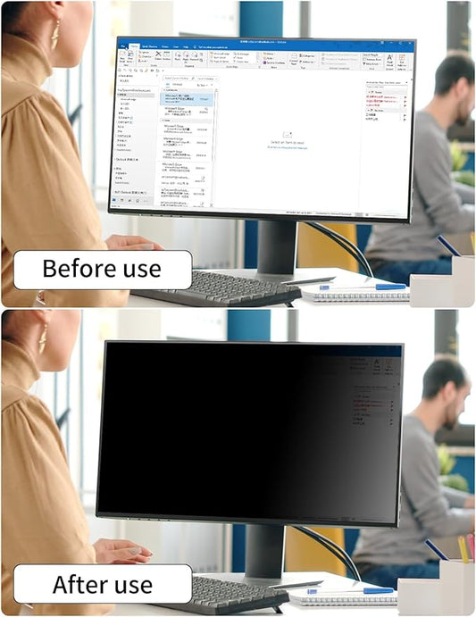 Seorsok 2-Pack 24 Inch Privacy Screen for Computer Monitor 16:9 Aspect Ratio,Anti Peeping Anti Blue Light Computer Monitor Privacy Filter,Removable Eye Protection&Anti-Scratch 24in Protector Film
