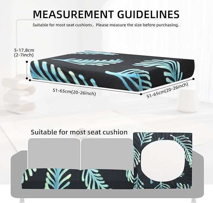 8Pcs Outdoor Cushions Covers Waterproof, Patio Cushion Covers, Stretch Cushion Covers Replacement,Cushion Slipcovers, Furniture Cushion Covers (Fir, 8PCS-Print)