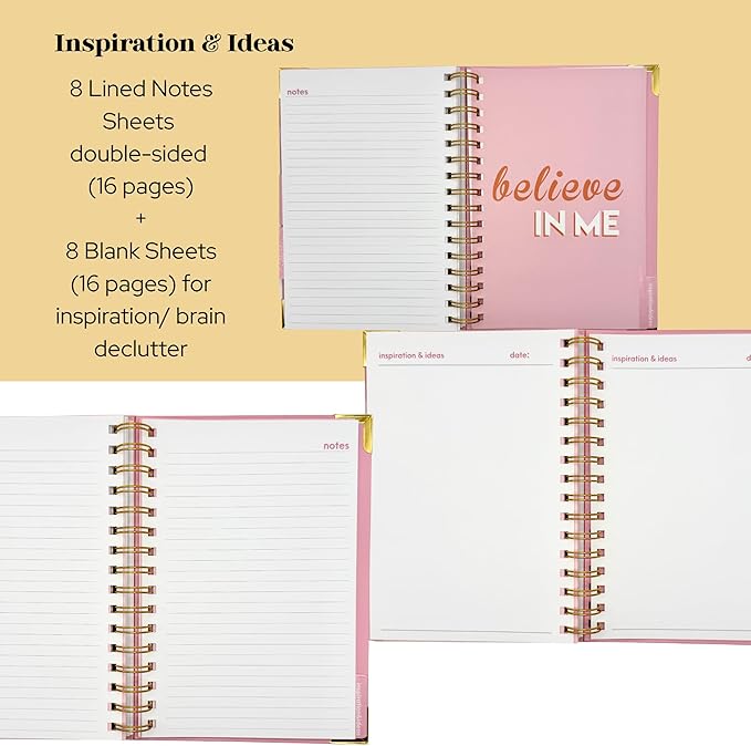 Undated Goal Planner, Daily & Weekly Organizer & Productivity Planner with Goal Setting Worksheets, To Do lists Journal, Notes & Ideas Pages, A5 Size (Aqua)