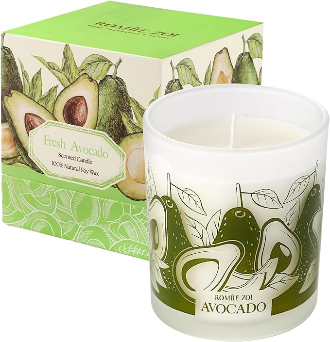 Scented Candle - Fresh Avocado - 6oz Aromatherapy Soy Wax Jar Candle for Home, Gifts for Women - 170g
