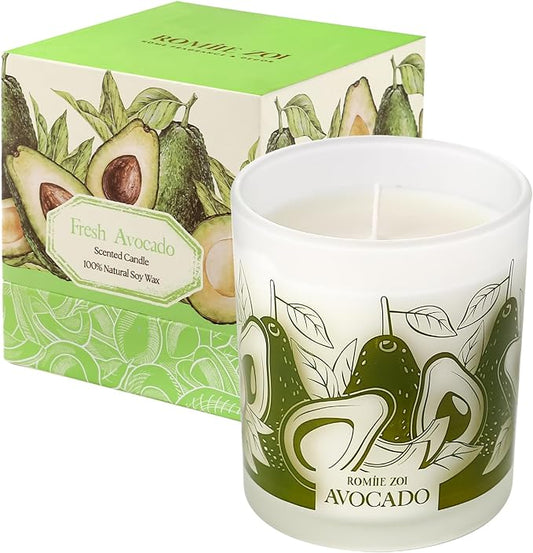 Scented Candle - Fresh Avocado - 6oz Aromatherapy Soy Wax Jar Candle for Home, Gifts for Women - 170g