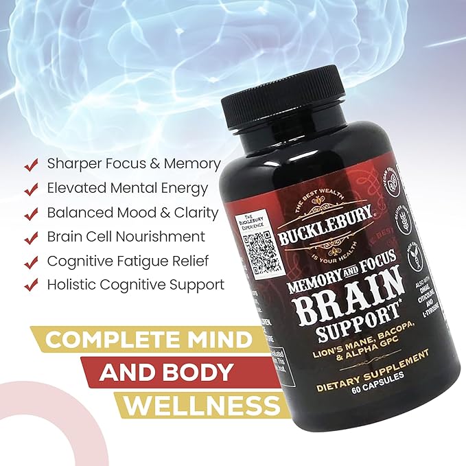 Cognitive Clarity, Focus and Memory Support Supplement for Men and Women - Nootropic 60 Vegan Capsules