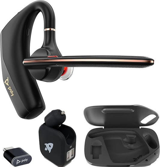 Poly Voyager Legend 50-M UC Bluetooth Headset, Charging Case, AI-Powered Noise Cancellation, 4-Mic WindSmart, 10-Hr Battery, 98 ft Wireless Range, Multipoint Connectivity, Voice Assistant, GTW Charger