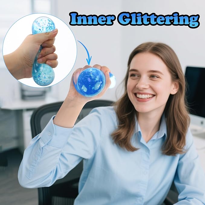 Fidget Toys Stress Cube for All Ages: 3 Pack Cube Squishies Anxiety Stress Relief, Ice Squishy Drop Malt Sugar Balls, Soft Sensory Calming Toys for Kids, Teens and Adults Party Favors, 3pcs