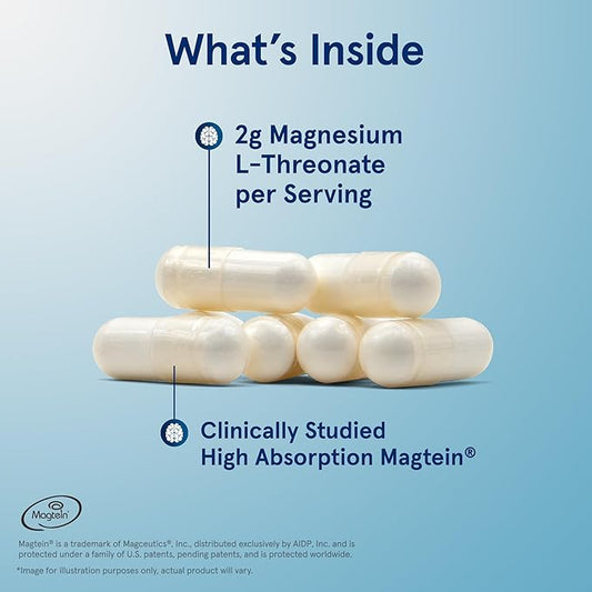 Jarrow Formulas MagMind - 90 Capsules - Includes Magnesium L-Threonate (Magtein) - Supports Brain Health & Function - 30 Servings