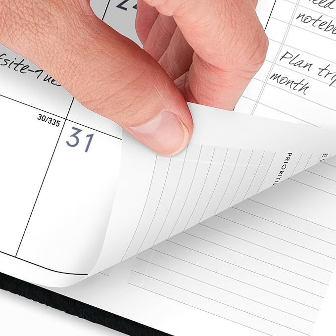 AT-A-GLANCE 2026 Appointment Book Planner, Weekly & Monthly, 8.25" x 11", Large, Half-Hourly, Contemporary, Black (70950X0526)