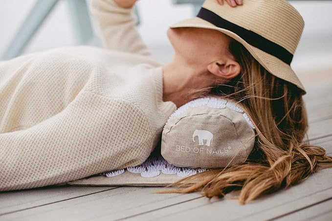 Original Premium Comfortable ECO Acupressure Pillow Lumbar Cushion, 2142 Acupuncture Pressure Points for Neck Pain, Back Pain, Stress Relief with Drawstring Bag, 15x6x4