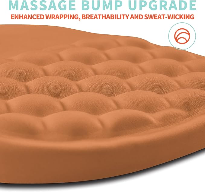 Ergonomic Mouse Pad Wrist Support with Memory Foam Massage Bulge, Carpal Tunnel Pain Relief Mousepad Wrist Rest for Mouse(12x8 inch, Sandy Brown)