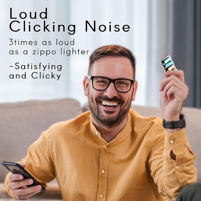 Fidget Toys for Adults - Creative Magnetic Haptic Fidget Clicker with 3 Noise Levels Loud-Quiet EDC Fidgette Toys Adults Office Class Fidget Toys Relief Stress and Anxiety ADHD Approved (Rainbow)