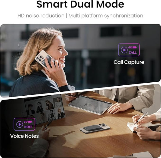 AI Voice Recorder, Transcribe & Summarize, AI Noise Cancellation Technology, Supports 152 Languages, 64GB Memory APP Control Audio Recorder for Lectures, Meetings, Calls (Starlight)