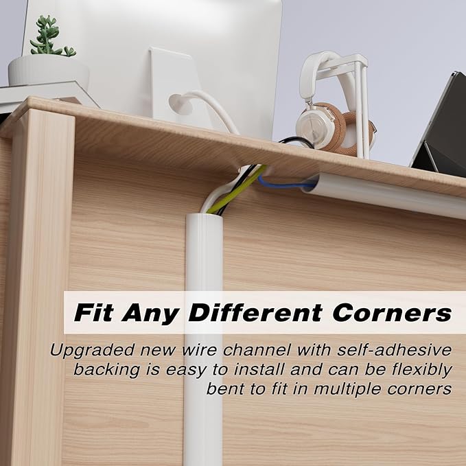 78" Silicone Cord Hider for 2-3 Cords,Flexible Side-Opening Self-Adhesive Cord Covers for Wires on Wall Mount TV,Easier Setup for Home Office Cable Management Wire Hider,1.1" W x 0.6" H,White