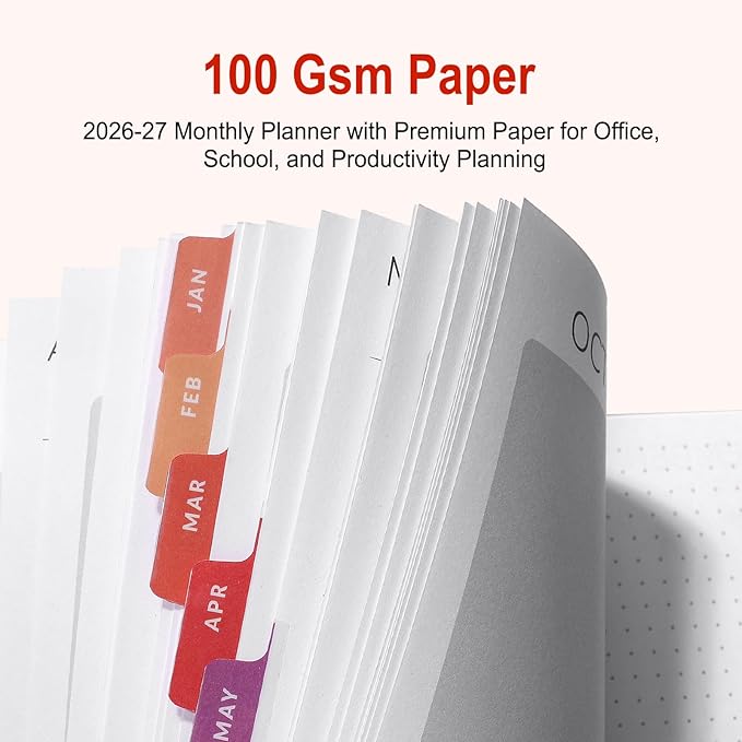 GNL Monthly Planner 2026-2027, 2 Year(27 Months) Calendar Planner, Oct. 2025 - Dec 2027, 7" x 10" Monthly Spreads & Yearly Planner, Perfect for School Office Home Planning, Pink