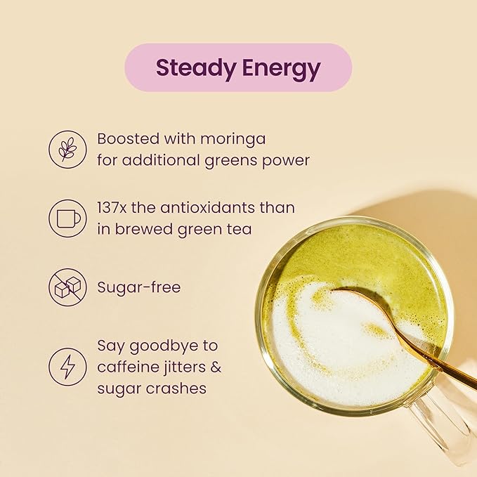 Blume Superfoods Latte - Matcha Powder with Coconut, Natural Caffeine, L-Theanine, All Day Energy & Focus, Sugar-Free, Moringa, Vegan, Organic Matcha Latte from Shizuoka Japan, Green Tea - 25 Servings