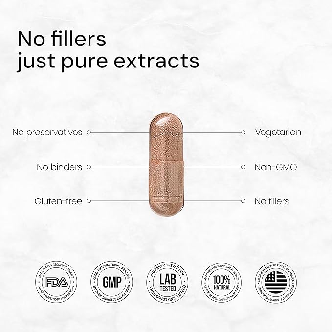 ACEWORKZ 10 Mushroom Complex Supplement - Lion’s Mane, Reishi, Cordyceps & More - Brain Health, Memory & Focus Nootropic - Energy & Immune Support (90 Capsules)