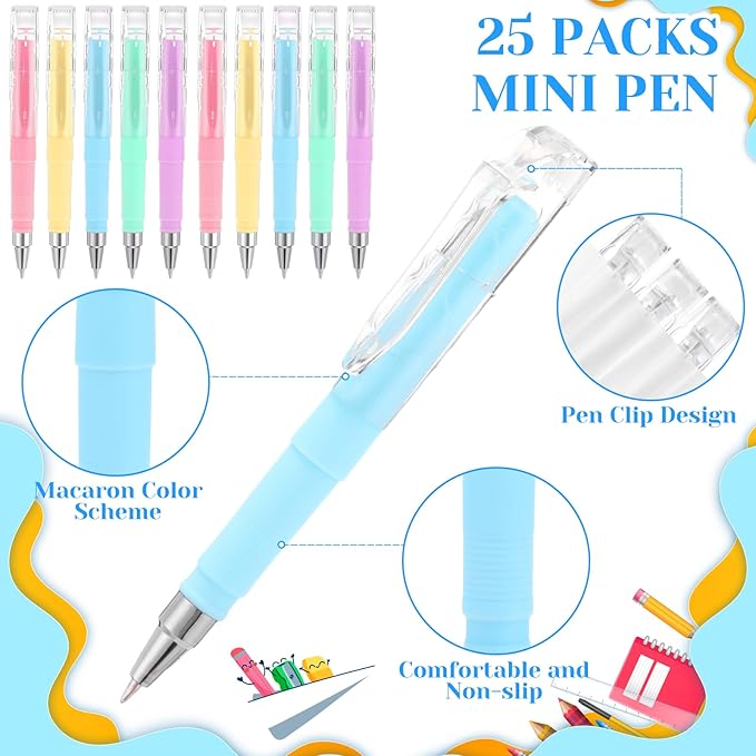 Sayglossy 25 Pack Pocket Small Notebook Journals with Pen 5.6'' x 3.7'' Mini Journaling Notepads A6 Ruled Journals Hardcover Lined Notebook Bulk with Pen Holder for Office School Memo(Macaron Colors)