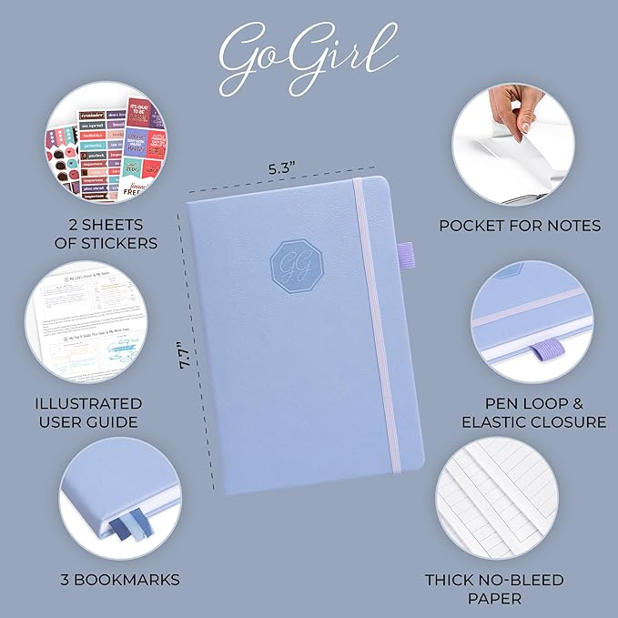 GoGirl Weekly Schedule Planner – Hourly Work & Life Planner with Time Slots – Vertical Agenda Organizer for Daily Productivity, A5 (Periwinkle)