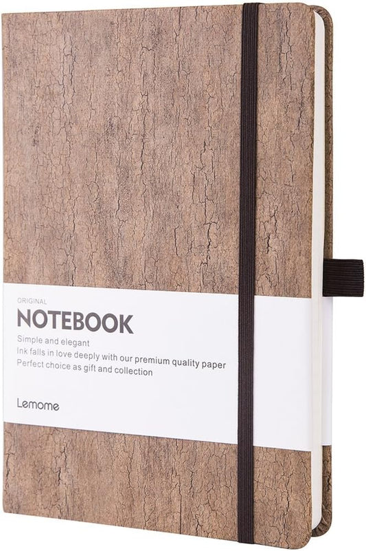 Lemome Ruled Notebook/Journal - Eco-Friendly Natural Cork Hardcover Writing Notebook with Pen Loop & Premium Thick Paper - A5 (5x8) Bound Classic Notebook