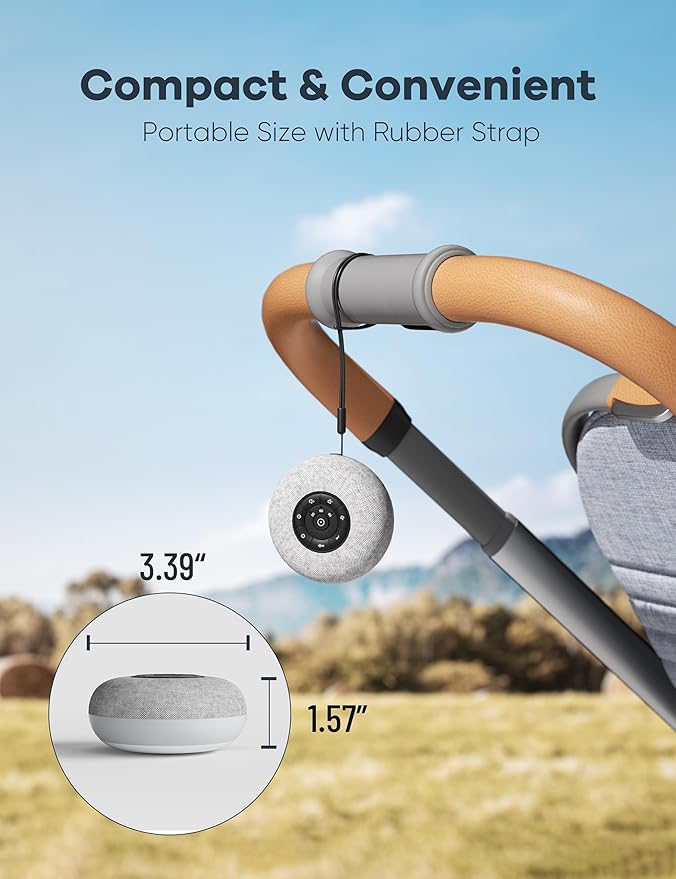 Portable Sound Machine Baby, Long Battery with Loud Bluetooth Speaker, 39 Special Soothing Sounds, White Noise Sound Machine for Sleeping