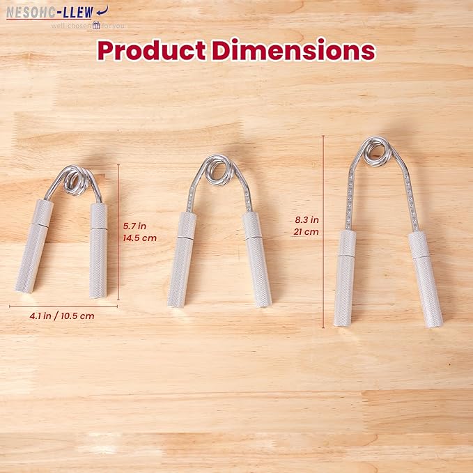 Hand Gripper Strengthener, 40–160 lbs Adjustable Resistance, All-Metal Grip Trainer with Carbon Steel Spring and Aluminum Handles