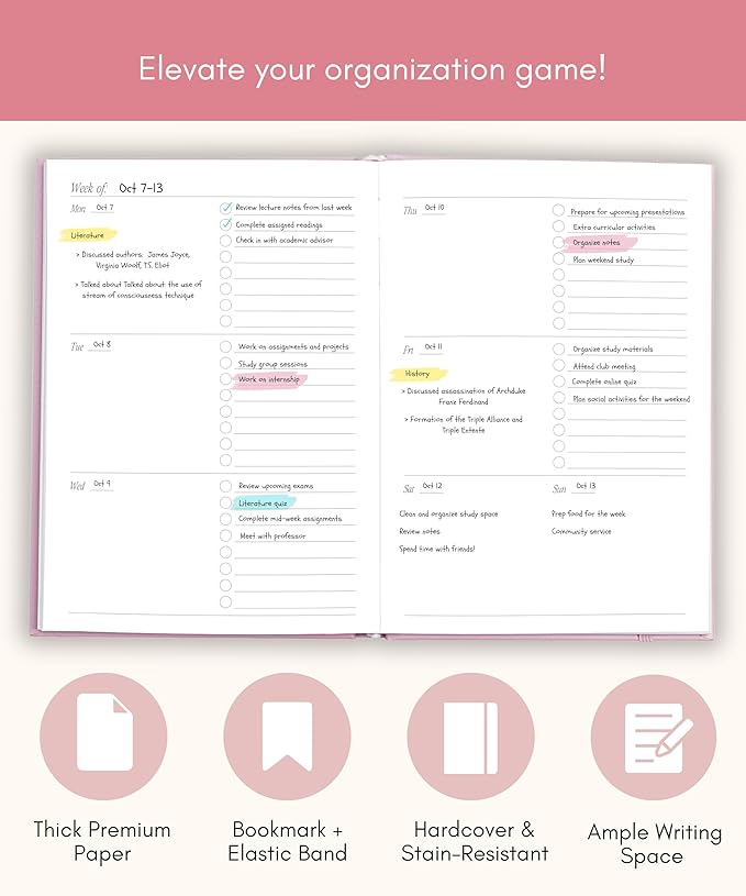Lamare Academic Planner 2025-2026 – Undated Weekly College Student Planner 2025-2026 For Homeschool, High School, College & Nursing Students
