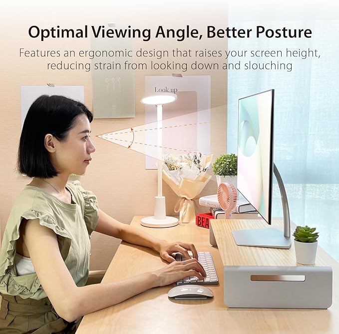 j5create Premium Monitor Stand, Made with Elegant Wood and Sleek Aluminum Material, Display/TV/Screen/Printer/Laptop Riser, Max Load 88 lbs/ 40 kg (JCT125)