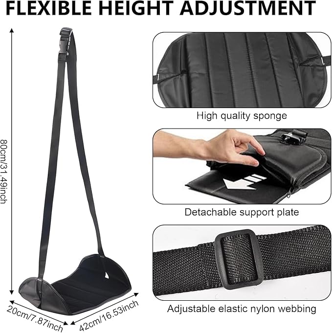 2 Pack Air Travel Foot Hammock, Footrest Hammock with Soft Sponge,Portable Air Travel Necessities, Foot Rest for Traveling,Camping,Hiking